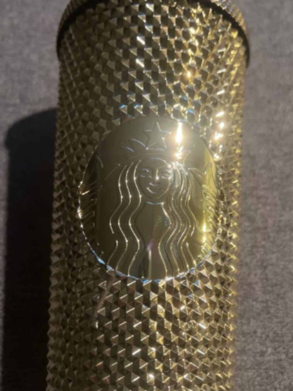 NEW Starbucks Gold Studded Tumbler Venti 24oz Bling Cold Cup With Straw